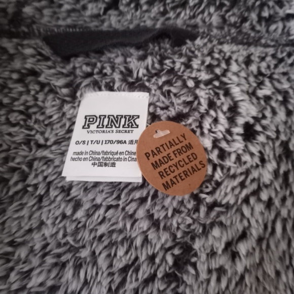 NEW Victorias Secret Sherpa Cardigan OS GRAY - Picture 3 of 3